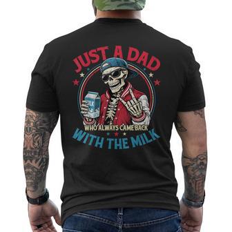 Father's Day Just A Dad Who Always Came Back With The Milk Men's T-shirt Back Print | Seseable UK