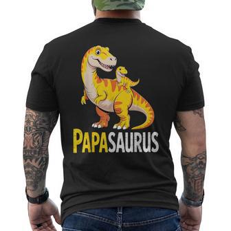 Father's Day Papasaurus Dino Kids Dad Men's T-shirt Back Print - Monsterry UK