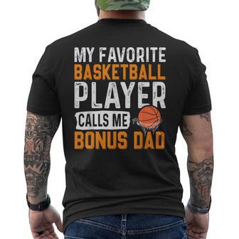 My Favorite Basketball Player Calls Me Bonus Dad Fathers Day Men's T-shirt Back Print | Seseable UK