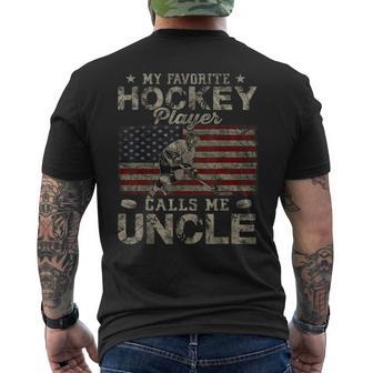 My Favorite Hockey Player Calls Me Uncle Father's Day Men's T-shirt Back Print | Seseable UK