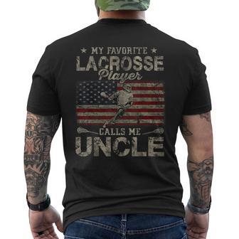 My Favorite Lacrosse Player Calls Me Uncle Father's Day Men's T-shirt Back Print | Seseable UK