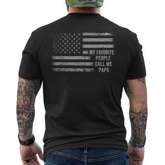 My Favorite People Call Me Papa Flag Us Papa Father's Day Men's T-shirt Back Print - Monsterry