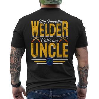 My Favorite Welder Calls Me Uncle Welding Papa Men Men's T-shirt Back Print - Thegiftio UK