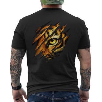 Fearless Tiger Eye Safari Zoo Wildlife Animal Zookeeper Men's T-shirt Back Print - Thegiftio