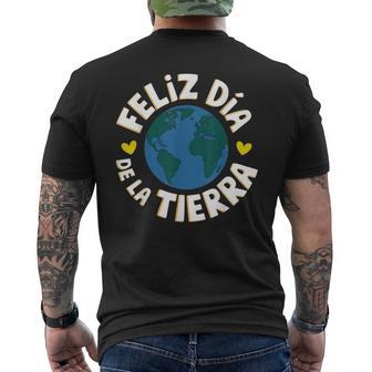 Feliz Dia De La Tierra Happy Earth Day Spanish Men's T-shirt Back Print - Thegiftio UK