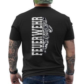 Feuerwehr Retten Löschen Bergen Firefighter T-Shirt mit Rückendruck - Seseable