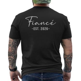 Fiance Est 2026 Future Husband Engaged Wedding Engagement Men's T-shirt Back Print - Thegiftio UK