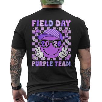 Field Day 2026 Purple Team Smile Face Sports School Boy Kids Men's T-shirt Back Print - Thegiftio