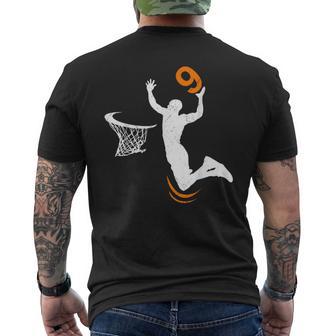 Fiesta De 9 Años De Baloncesto Dunk 9 Cumpleaños Niños Camiseta Hombre Estampado Espalda - Regaloses
