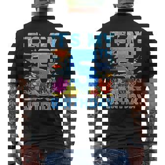 Fifth Ocean Birthday Party 5 Year Old Sea Animals Men's T-shirt Back Print - Monsterry