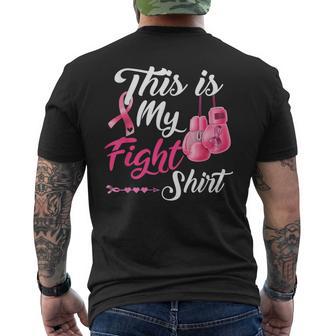 This Is My Fight Breast Cancer Fighter Believe Boxing Gloves Men's T-shirt Back Print - Thegiftio UK