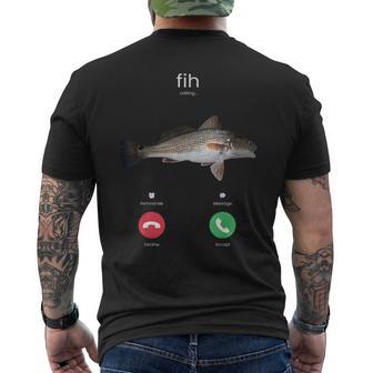 Fih Calling スペルミスフィッシュ 電話を受け入れる 魚 メンズTシャツ バックプリント - Kawaiitshirt