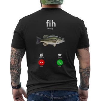Fih Calling Misspelled Fish Meme Humor Men's T-shirt Back Print - Monsterry