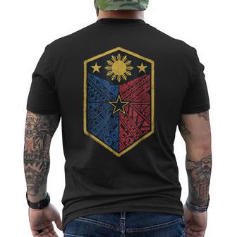 Filipino Pinoy Tribal Sun Stars Flag Philippines Heritage Men's T-shirt Back Print - Monsterry