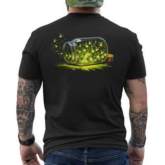Fireflies Lightning Bugs Insects In Jar Summernight Campfire Men's T-shirt Back Print - Thegiftio UK