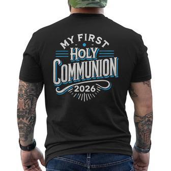 My First Holy Communion 2026 Celebrate With Faith Communion Men's T-shirt Back Print - Monsterry