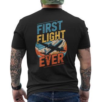 My First Plane Ride First Time Flying Adventure Airplane Kid Men's T-shirt Back Print - Thegiftio UK