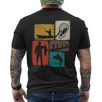 Fisherman Vintage Collage Fishing Fisher Dad Men's T-shirt Back Print - Monsterry UK