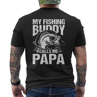 My Fishing Buddy Calls Me Papa Father's Day Fisherman Men's T-shirt Back Print - Thegiftio UK