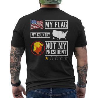 My Flag My Country Not My President Usa Map American Flag Men's T-shirt Back Print - Monsterry