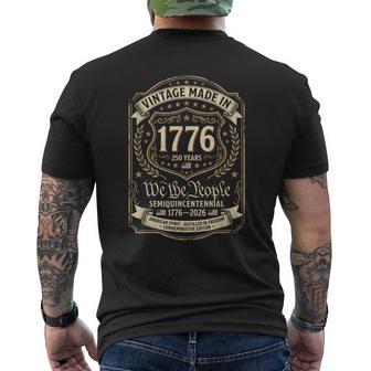 Flag Vintage 250 Years American 1776 2026 250Th Usa Birthday Men's T-shirt Back Print - Thegiftio UK