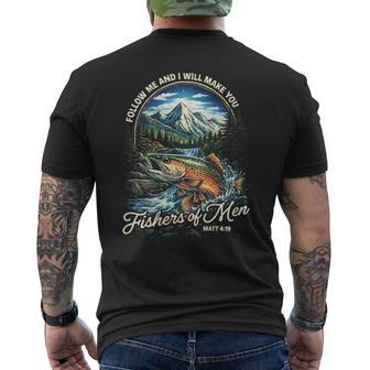 Follow Me And I Will Make You Fishers Of Positive Saying Men's T-shirt Back Print - Monsterry