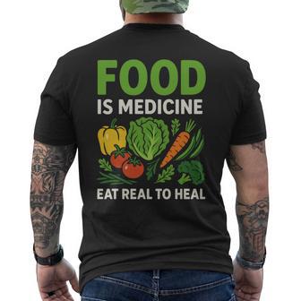 Food Is Medicineの栄養士、自然療法医栄養士へのギフト 長袖tシャツ メンズTシャツ バックプリント - Kawaiitshirt