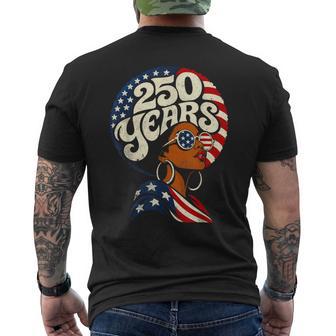 Fourth Of July Black African American 250Th Anniversary Usa Men's T-shirt Back Print - Thegiftio UK
