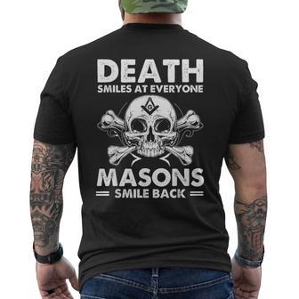Freemasonkull Quote Deathmiles Mason ユーモア フリーメイソン メンズTシャツ バックプリント - Kawaiitshirt