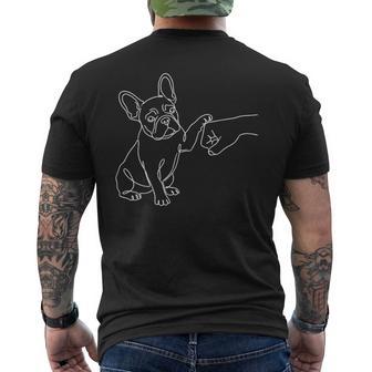 French Bulldog Fist Bump Frenchie Hand Men's T-shirt Back Print - Thegiftio UK
