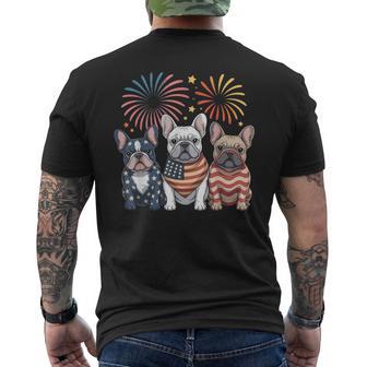 Frenchie Bulldog Usa American Flag French Dog 4Th Of July Men's T-shirt Back Print - Thegiftio UK