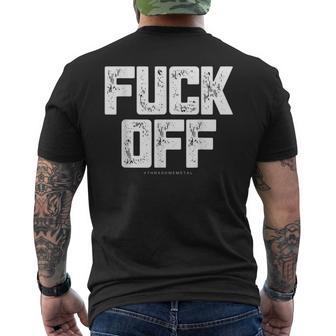メンズ Fuck Off Thrash メタル メンズTシャツ バックプリント - Kawaiitshirt