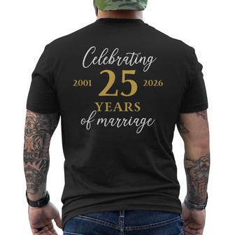 25 Years Of Marriage 2001 25Th Wedding Anniversary Men's T-shirt Back Print - Monsterry