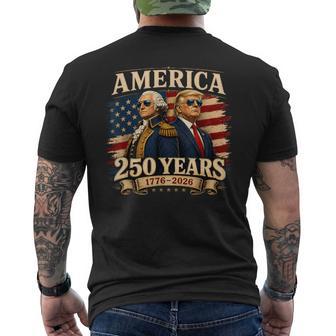 250 Years America 1776-2026 Trump Washington Patriotic Men's T-shirt Back Print - Thegiftio UK