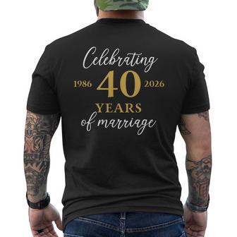 40 Years Of Marriage 1986 40Th Wedding Anniversary Men's T-shirt Back Print - Thegiftio