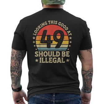 49 Year Old Gag Humor Bday Vintage 49Th Birthday Men's T-shirt Back Print - Monsterry