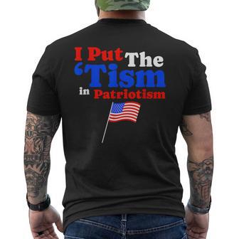 American Flag Usa I Put The ‘Tism In Patriotism Men's T-shirt Back Print - Monsterry