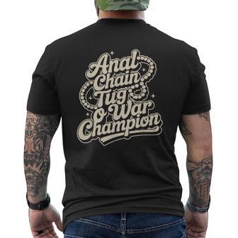 Anal Chain Tug O War Champion Naughty Humor Men's T-shirt Back Print - Thegiftio UK