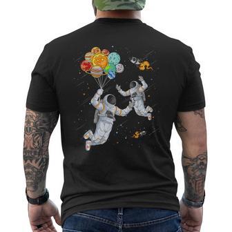 Astronaut Dad & Son Daughter Galaxy Lover Fathers Day Men's T-shirt Back Print - Thegiftio UK
