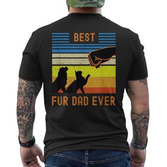 Best Fur Dad Everintage Retro Dog And Cat Owner T-shirt da uomo con stampa posteriore - Novitaregali