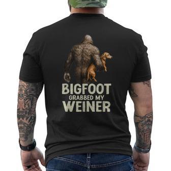 Bigfoot Grabbed My Wiener Dachshund Dog Lover Joke Men's T-shirt Back Print | Seseable UK