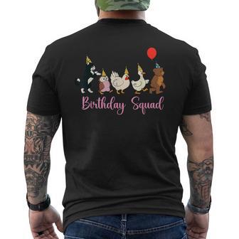 Birthday Squad Animals Party For Child Men's T-shirt Back Print - Monsterry