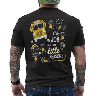 Bus Driver I Love My Job Little Reasons Back To School Men's T-shirt Back Print - Thegiftio UK
