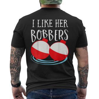 Couple Fishing I Like His Pole I Like Her Bobbers Men's T-shirt Back Print - Monsterry UK