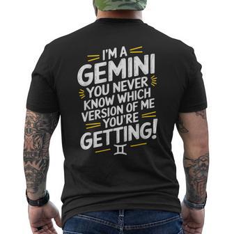 Gemini Zodiac Sign Birthday Horoscope Astrology Men's T-shirt Back Print - Monsterry