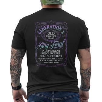 Generation X Stay Feral Gen X Gen Xer Nostalgia Men's T-shirt Back Print - Thegiftio UK