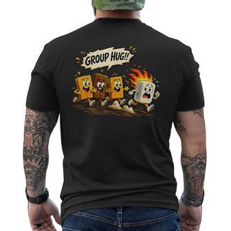 Group Hug Marshmallow Campfire Smores Outdoor Camping Men's T-shirt Back Print | Mazezy
