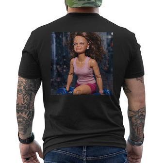 Gym Angry Disgusted Doll Reaction Face Meme Men's T-shirt Back Print - Thegiftio UK
