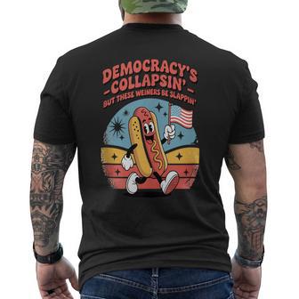 Hotdog Sandwich 4Th Of July Democracy Quote Men's T-shirt Back Print - Monsterry UK