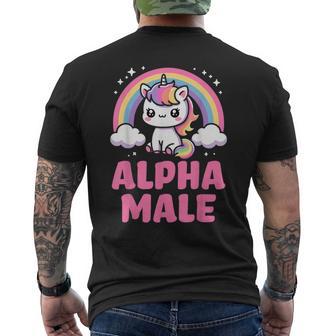 Irony Men's Outfit Cute Unicorn Alpha Male Men's T-shirt Back Print - Thegiftio UK